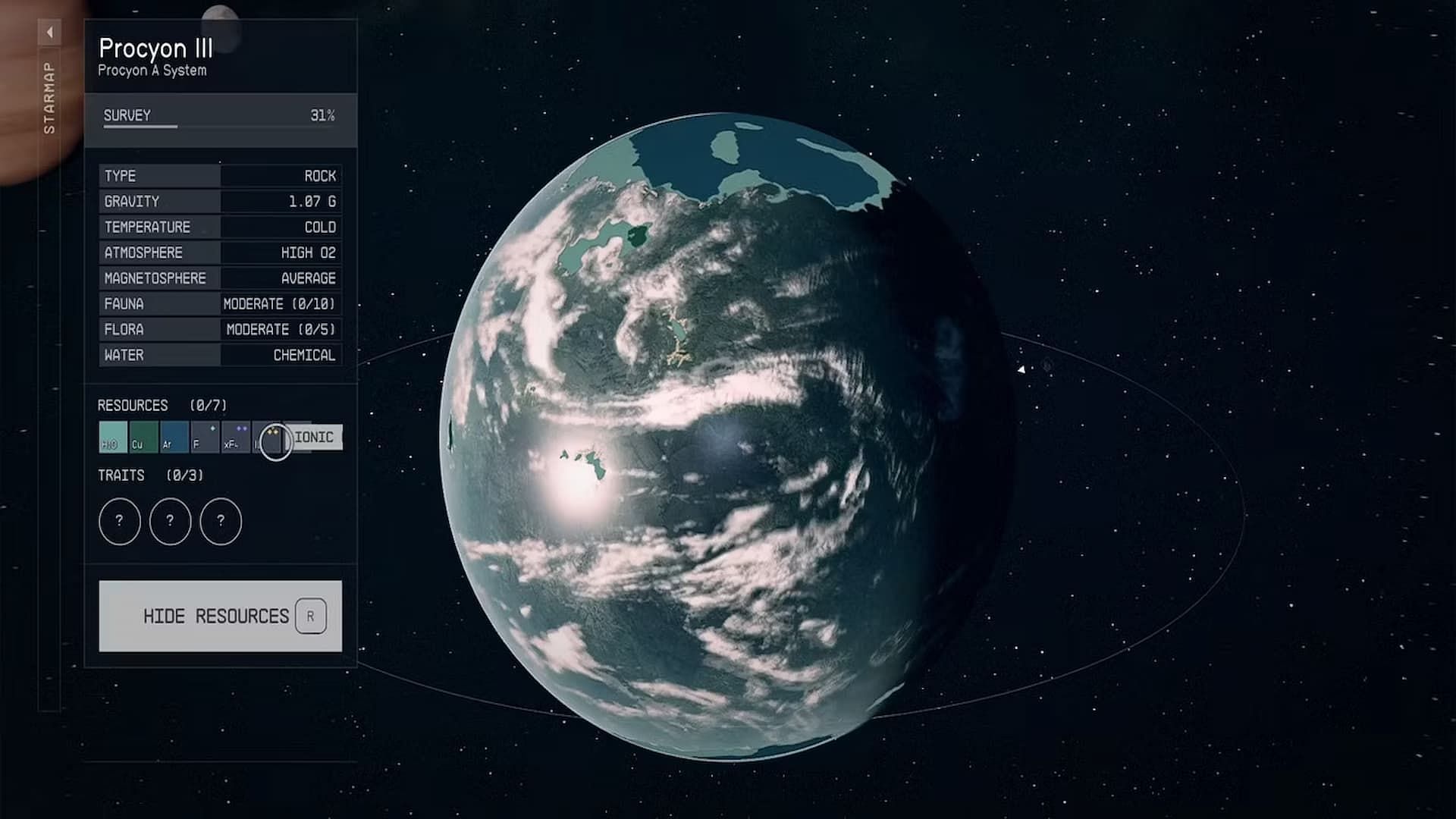 Procyon III contains rare mineral resources in Starfield (Image via Bethesda)